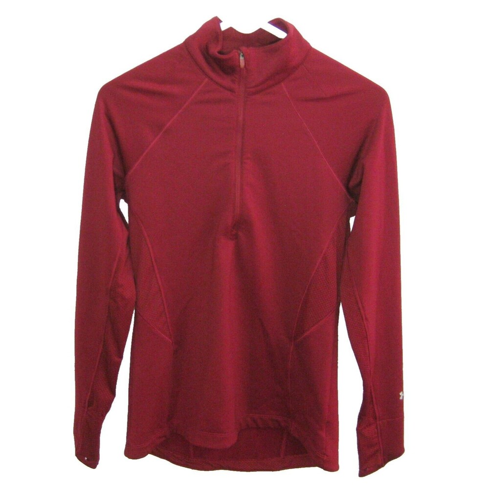 UNDER ARMOUR Women's (Size Medium) Red Athletic 1/4 Zip Shirt Top Fitness Gym